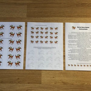 Horse Race Board Game Template - Etsy