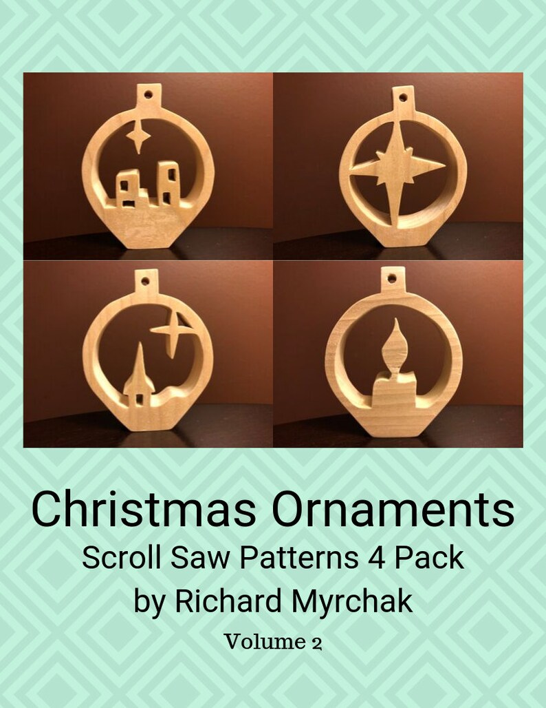 Christmas Ornaments Scroll Saw Patterns 4 Pack Volume 2 | Etsy