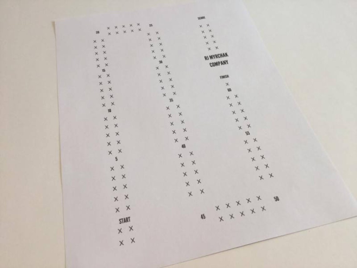 Cribbage Board Paper Template for Larger Peg Sizes DIGITAL Etsy