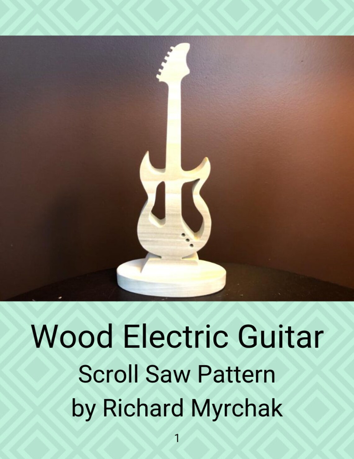 Wood Electric Guitar Scroll Saw Pattern Etsy