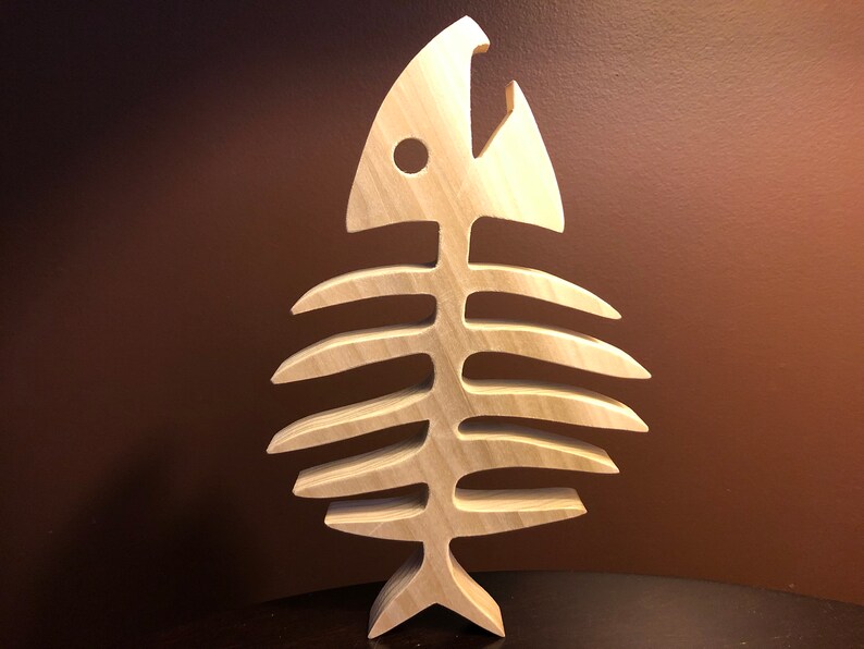 Wood Fish Skeleton Scroll Saw Pattern Etsy Canada