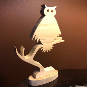 Wood Owl on a Branch Scroll Saw Pattern image 2