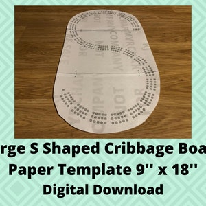 Plantilla de papel con patrón de agujeros en forma de Cribbage Board S grande descarga digital 9&#39;&#39; x 18&#39;&#39;