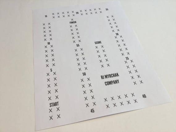 Cribbage Board Paper Template for Large Pegs DIGITAL DOWNLOAD | Etsy