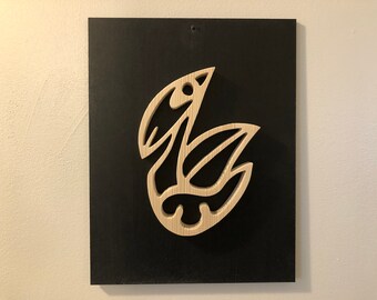 Patrón de sierra de calar para arte de pared de tucán