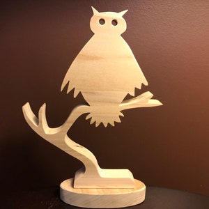 Wood Owl on a Branch Scroll Saw Pattern image 1