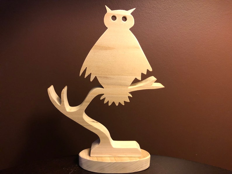 Wood Owl on a Branch Scroll Saw Pattern image 1
