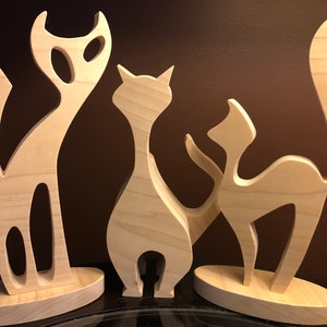 3 patrones de sierra de marquetería de gatos de madera