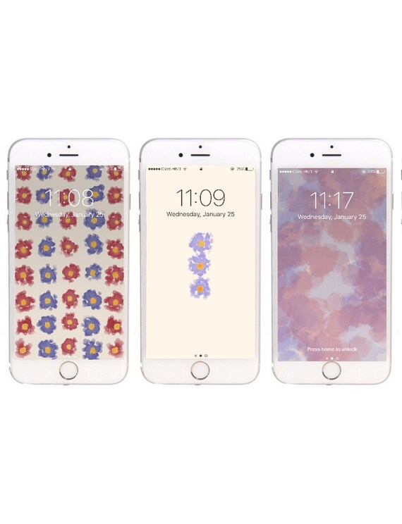 3 Flower Wallpapers For Iphone 5 5s 6 6 Plus 6s And 6s Etsy