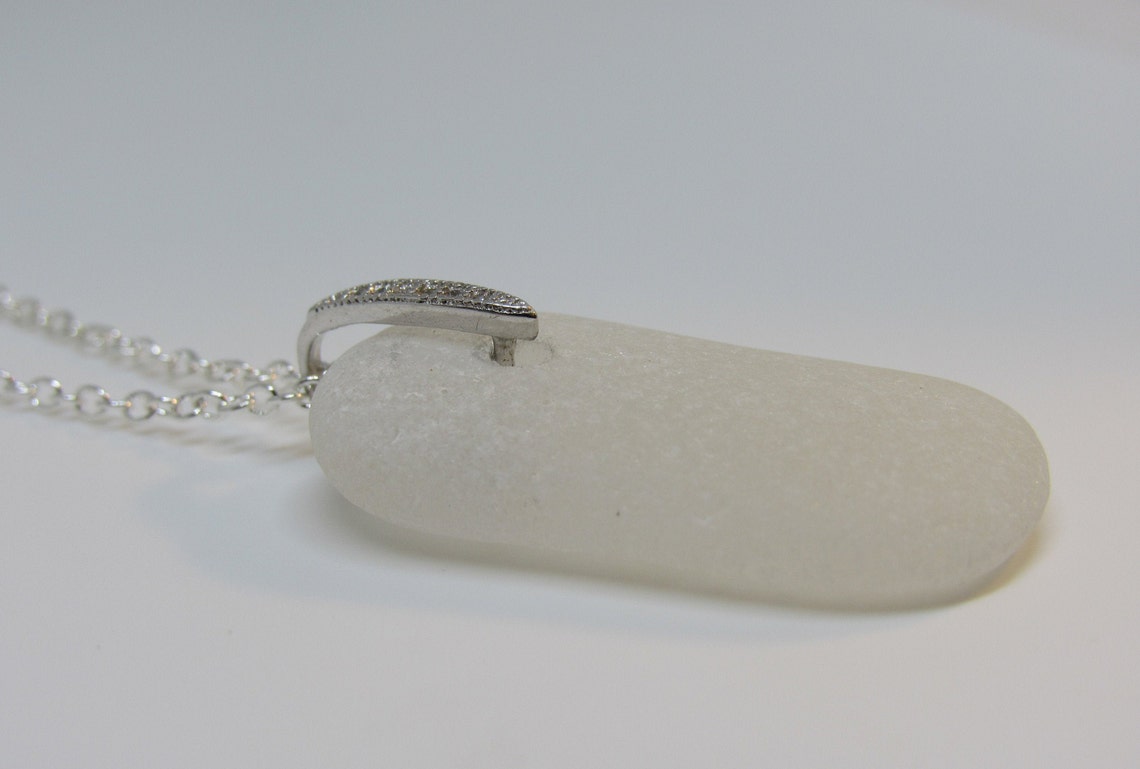 Verwitterte Weiße Maine Seeglas Kette | Etsy