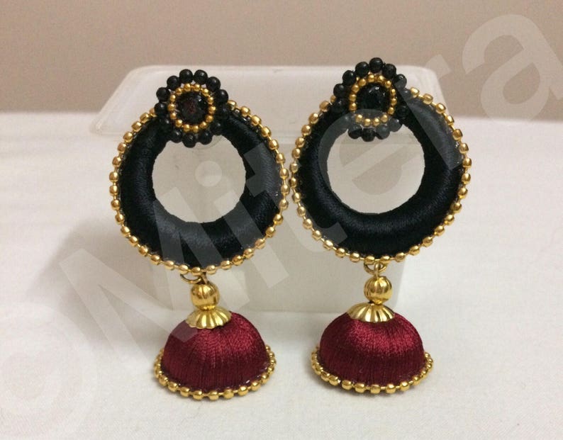 Chandbali Silk How To Make Silk Thread Earrings Silk Thread