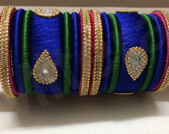Silk thread bangles set