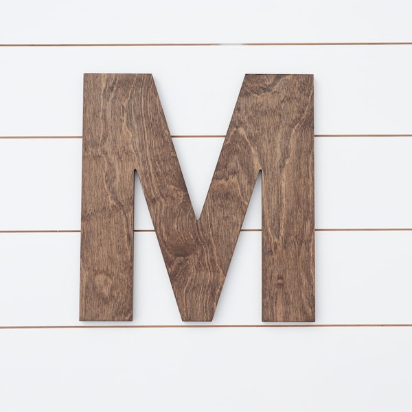 Stained Wood Letters, Large Nursery Letters, Large Wedding Letters, Last Name Letter - Block Font