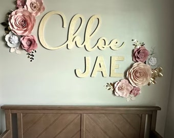 First and Middle Name Sign | Letter Wall Art | Kids Room Art | Wall Art for Nursery | Baby Name Sign | Kids Room Decor | Wooden Sign | Boho