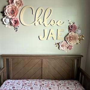 First and Middle Name Sign | Letter Wall Art | Kids Room Art | Wall Art for Nursery | Baby Name Sign | Kids Room Decor | Wooden Sign | Boho