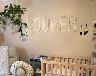 Custom Wood Name Sign, Over the Crib Nursery Name Sign, Baby Name Letters, Ostrich Font