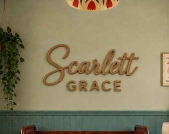 Custom Nursery Wood Name Sign for Baby Shower Gift or Personalized Nursery Decor, Kids Name Sign for Accent Wall in Nursery or Kids Room