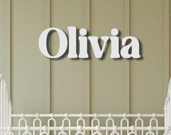 Personalized Baby Name Sign – Nursery Wall Decor – Custom Wooden Name Plaque – Kids Room Name Cut-Out - 1/2" thick Birch