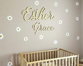 First and Middle Name Sign | Letter Wall Art | Kids Room Art | Wall Art for Nursery | Baby Name Sign | Kids Room Decor | Wooden Sign | Boho