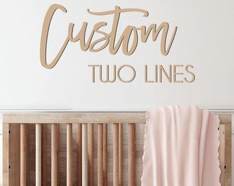 Custom Wood First and Middle Name Sign For Nursery or Kid Room - Sizes: 18" w - 48" w, 1/2" thick Birch