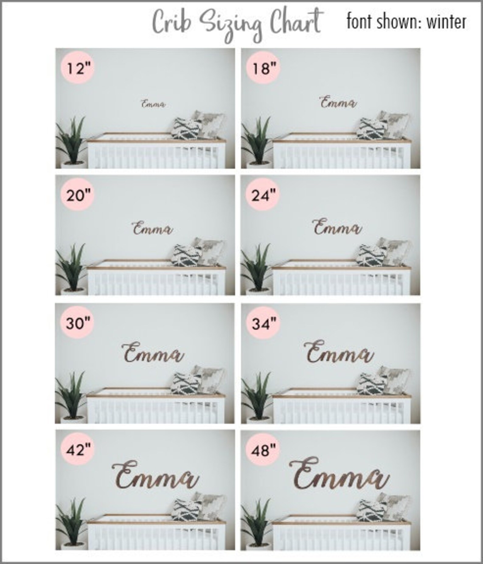 Nursery Wood Name Sign Above Crib Name Script Wedding Name Etsy