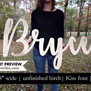 Modern Script Wood Name Sign | Custom Nursery Wall Decor | Personalized ...