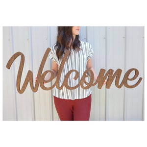 Large Wood Welcome Sign: Custom Entryway Decor