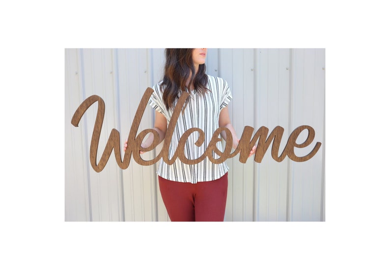 Large Wood Welcome Sign: Custom Entryway Decor - Etsy