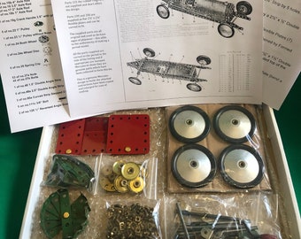 Build your own Racing Car 1950s org Meccano in kit form with instructions