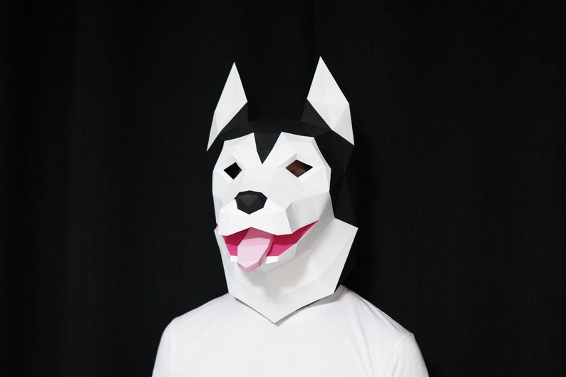 Husky Dog Mask PDF TEMPLATE : Low Poly Model Mask Wall Art - Etsy