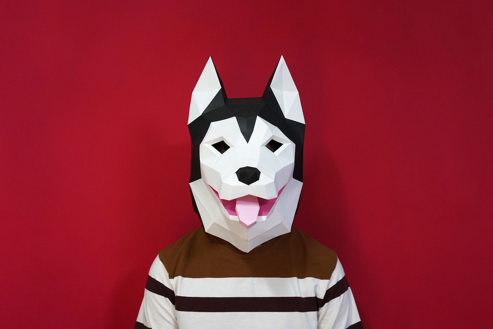 Husky Dog Mask PDF TEMPLATE : Low Poly Model Mask Wall Art | Etsy
