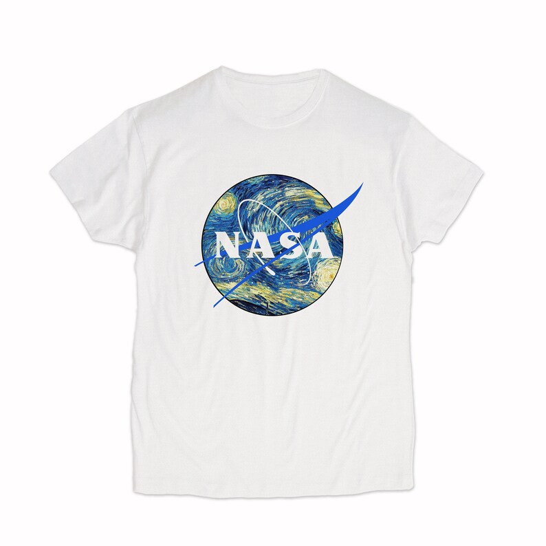 Nasa Shirt Van Gogh Starry Night T-shirt Graphic Tee Nasa Custom Logo Shirt Space Astronaut Geek Nerd Tee For Men /& Women Clothing GO1350