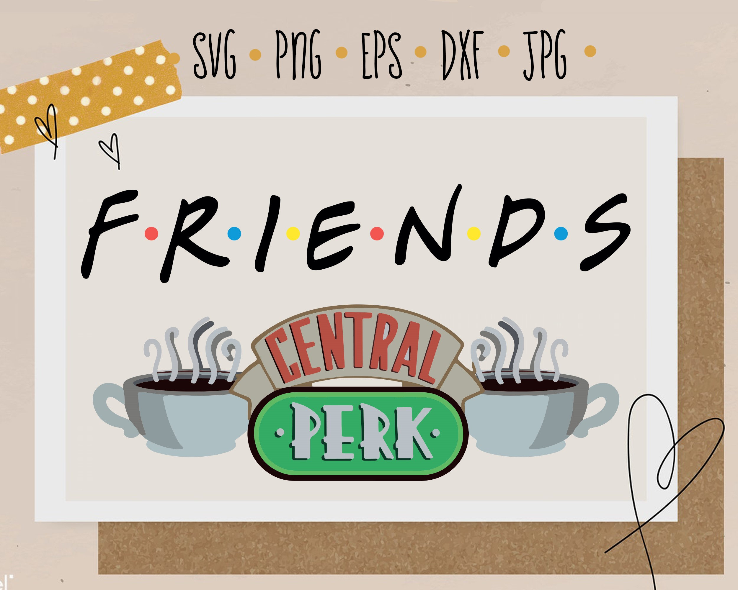 Friends TV Show Cork Coasters for Drinks HolderShow Gifts Friends TV Show  Decor