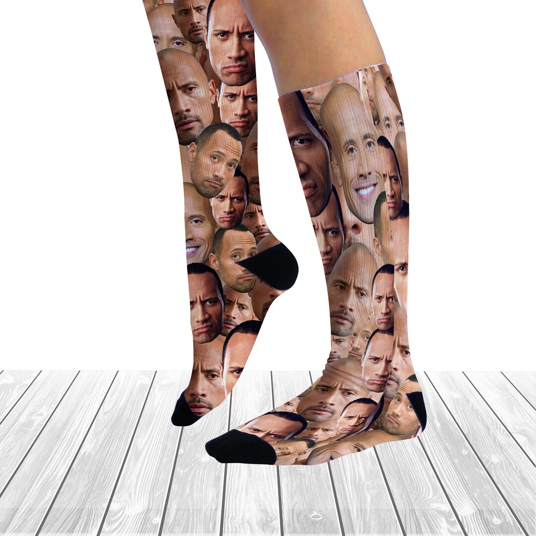Celebrity Knee High Socks for Man Women Socks the Rock Design Gift Idea ...