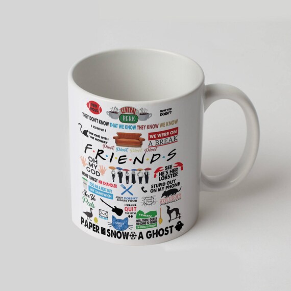 friends logo mug printed coffee mug tea cup cool coffee cup etsy