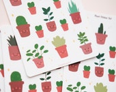 Cute Cartoon House Plants Sticker Sheet