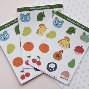 Folha de adesivos de Animal Crossing