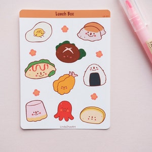 Leuke lunch vak voedsel sticker vel