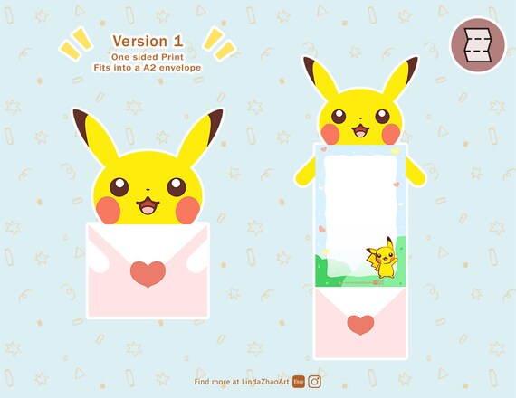 Pikachu Card Pokémon Printable - Etsy