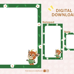 Conjunto de cartas e notas Beau para impressão Animal Crossing
