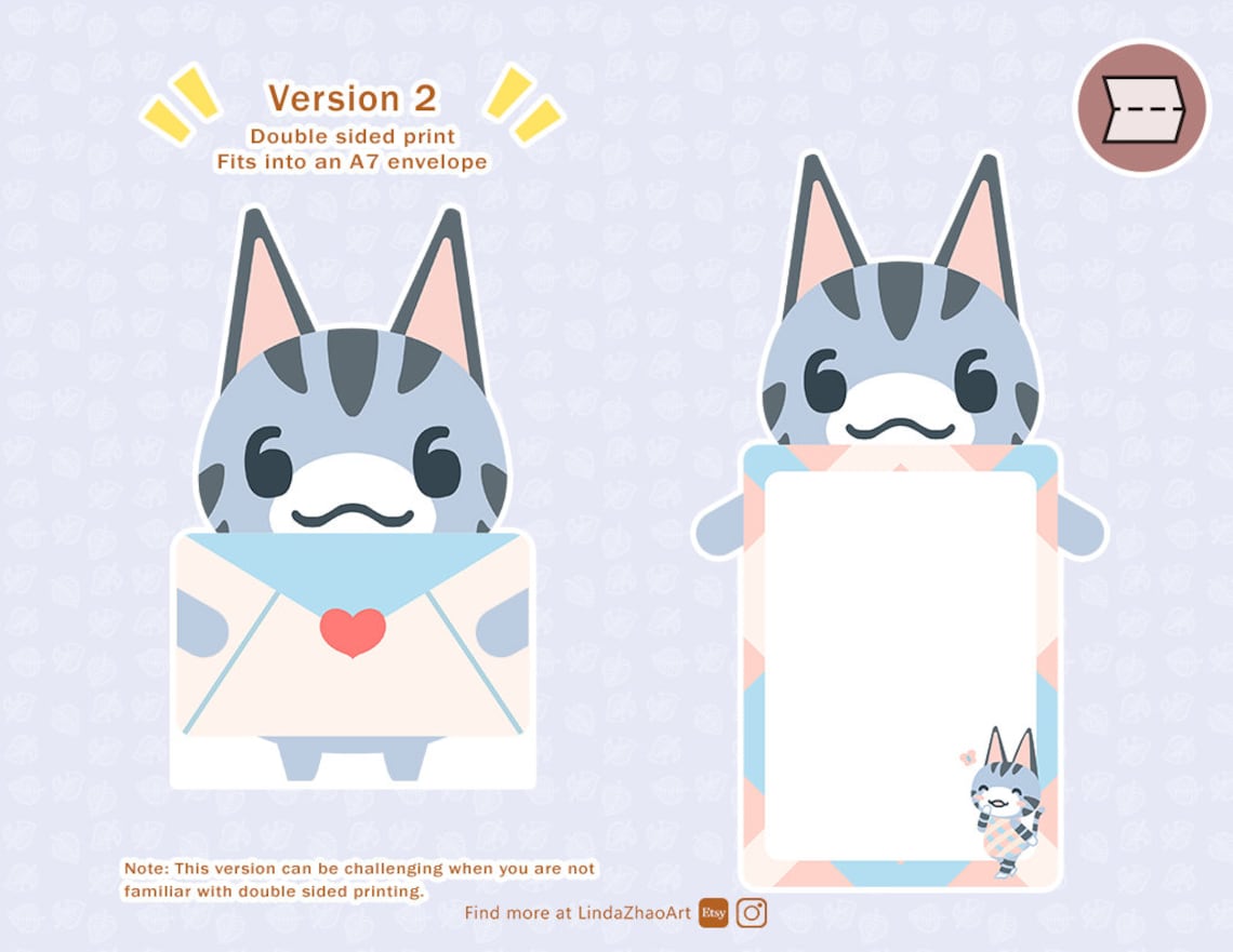 Lolly Card Animal Crossing Printable Etsy