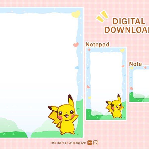 Pikachu Letter and Note Set Pokémon imprimable