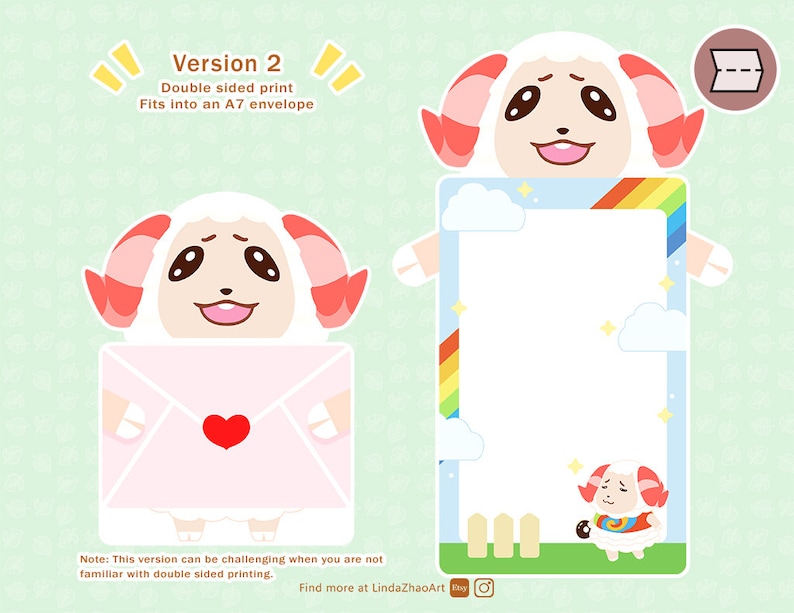 Dom Card Template Simple Design Dom Card Animal Crossing Printable | Etsy