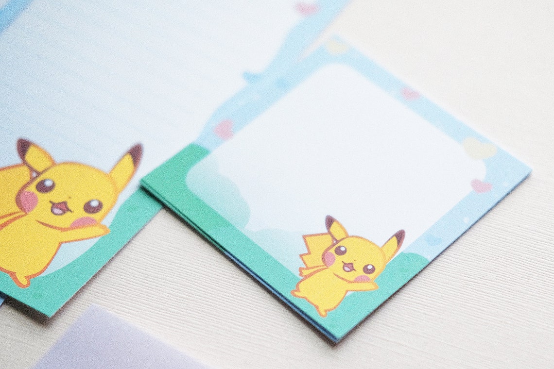 Pikachu Letter and Note Set Printable Pokémon - Etsy