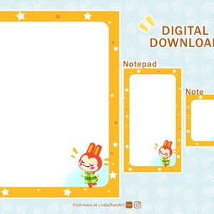 Conjunto de cartas e notas do Bunnie para impressão Animal Crossing