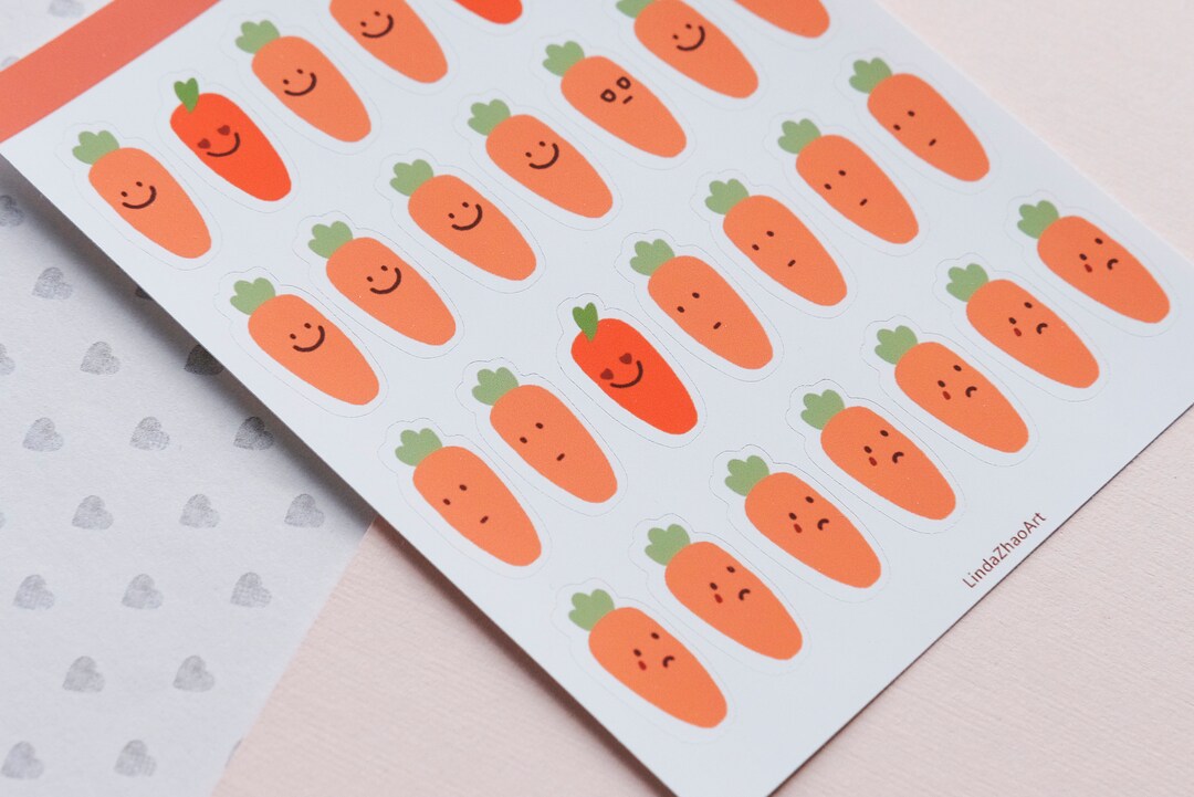 Carrot Emojis Planner Sticker Sheet Etsy