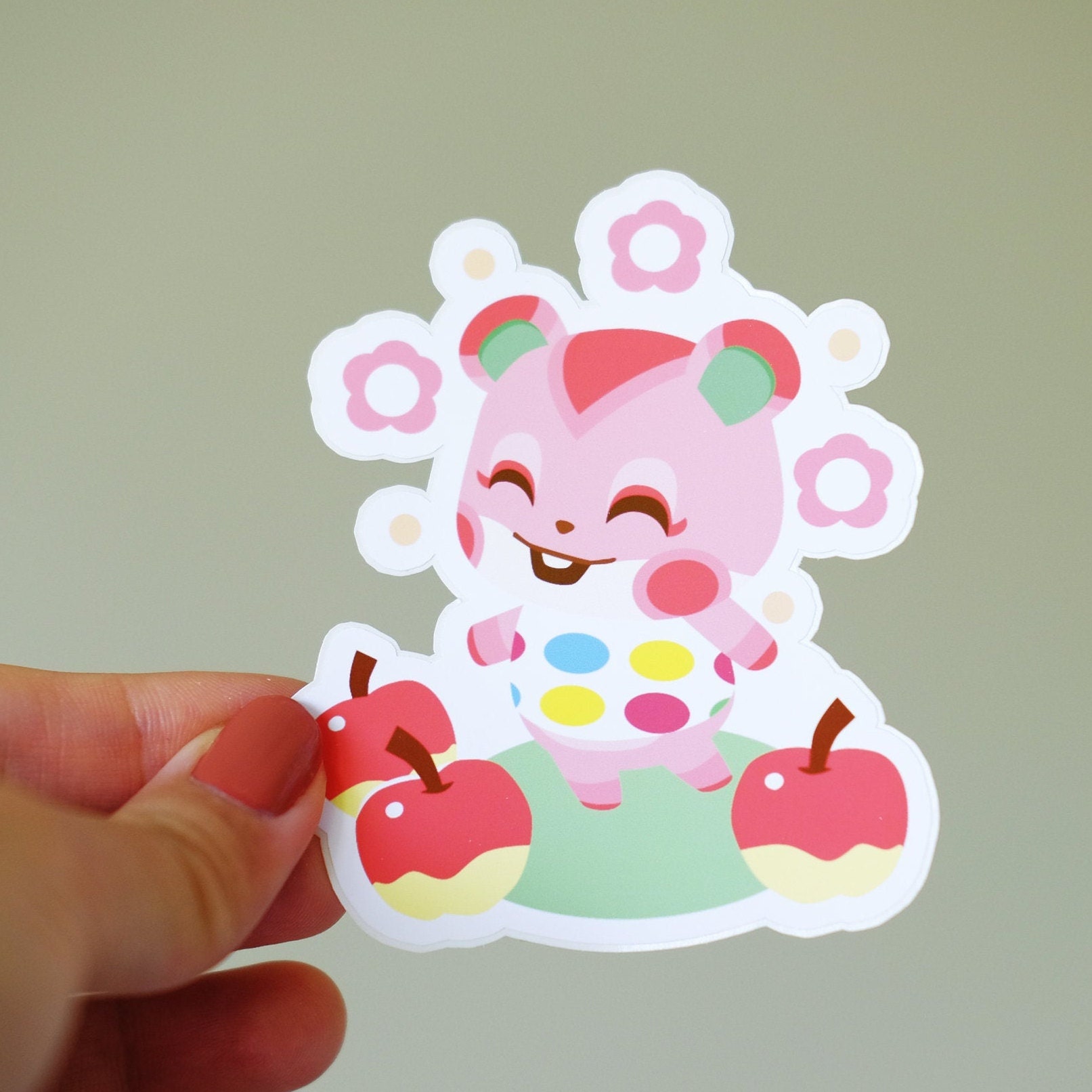 Apple Animal Crossing Vinyl Sticker | Etsy