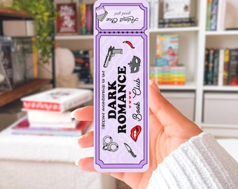 Marcador de livro Dark Romance | presente para amante de livros, presente literário para amiga, ingresso para marcador de livro, marcador fofo, presente para amante de livros, clube do livro