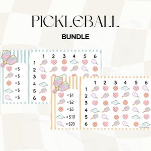 Pickleball Savings Challenge Bundle 2 Roll & Save Trackers Set + Custom Denominations Dice Budget Game A6 Printable Set Custom savings game
