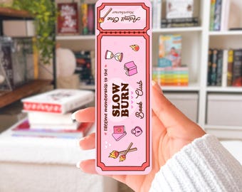 Marcador de livro Slow Burn | presente para amante de livros, presente literário para amiga, ingresso para marcador de livro, marcador fofo, presente para amante de livros, clube do livro
